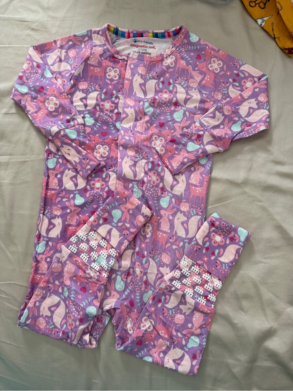 NWOT Magnetic Me Purple fox bunny Viscose(Bamboo) convertible footies- 12-18M